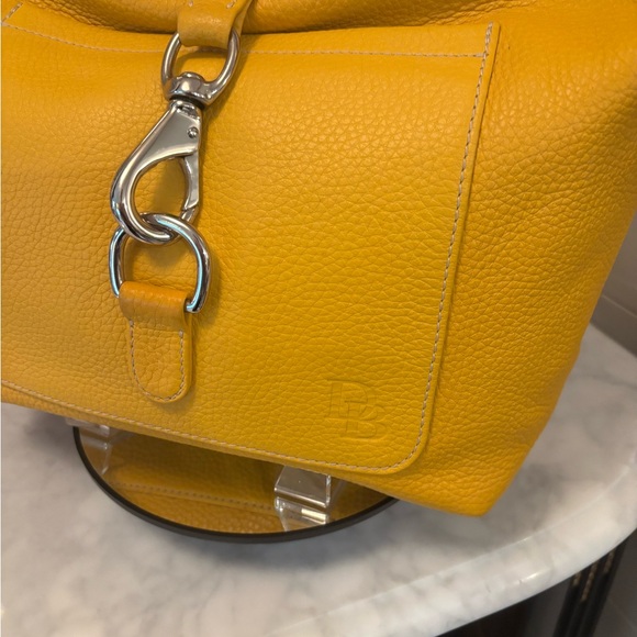 EUC COA Dooney & Bourke Yellow Leather Hobo Shoulder Bag - Picture 5 of 13